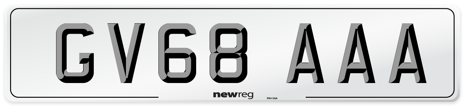 GV68 AAA Number Plate from New Reg